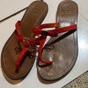Tory Burch Red and Brown Sandals